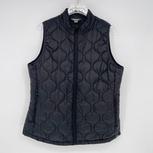 Eddie Bauer Black Repel Pro Alpine Vest II Quilted DWR Puffer Packable Sz Large - Picture 1 of 8